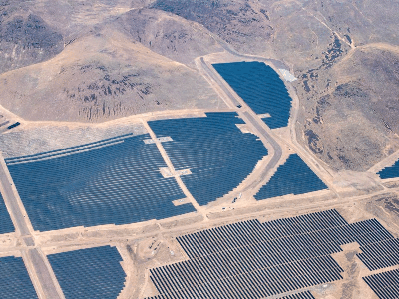 A Terrasmart fixed racking system is featured in this 61-MW solar array in Nevada.